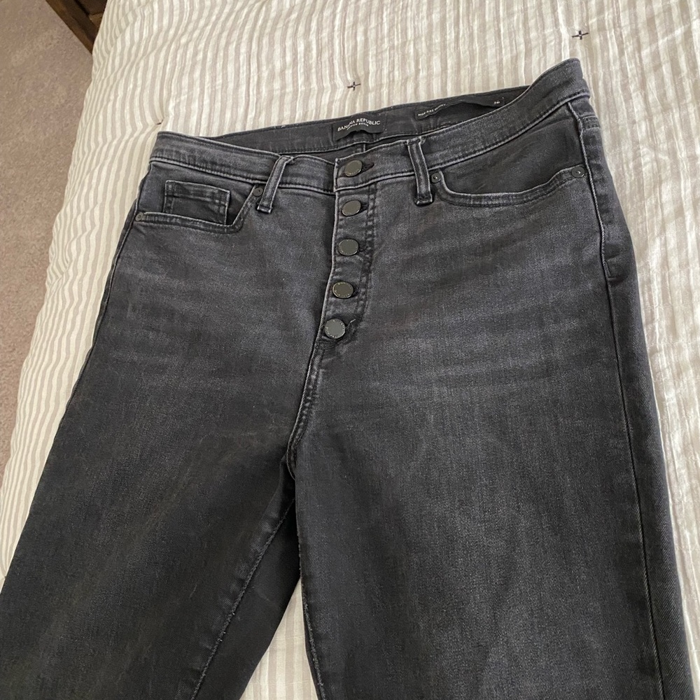 Banana Republic black high rise skinny jeans